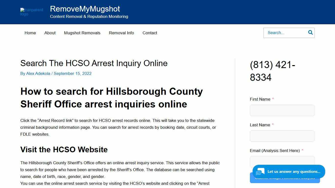 Hillsborough County - HCSO Arrest Inquiry Online January 26, 2026